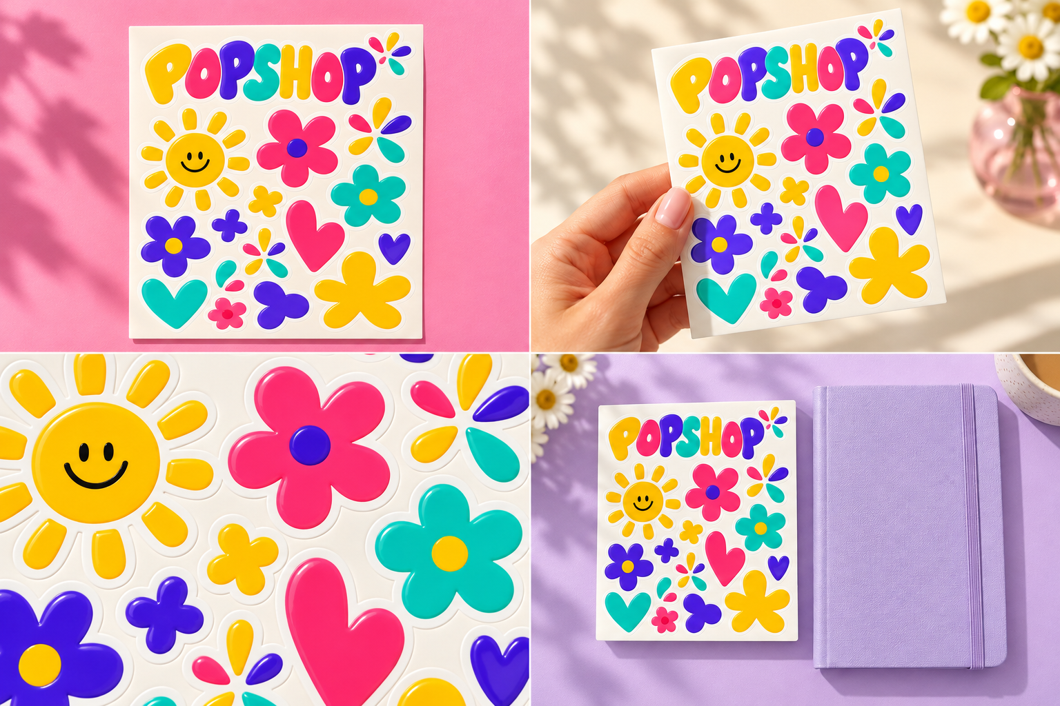 Made for everyday moments — good vibes sticker sheet, concept imagery