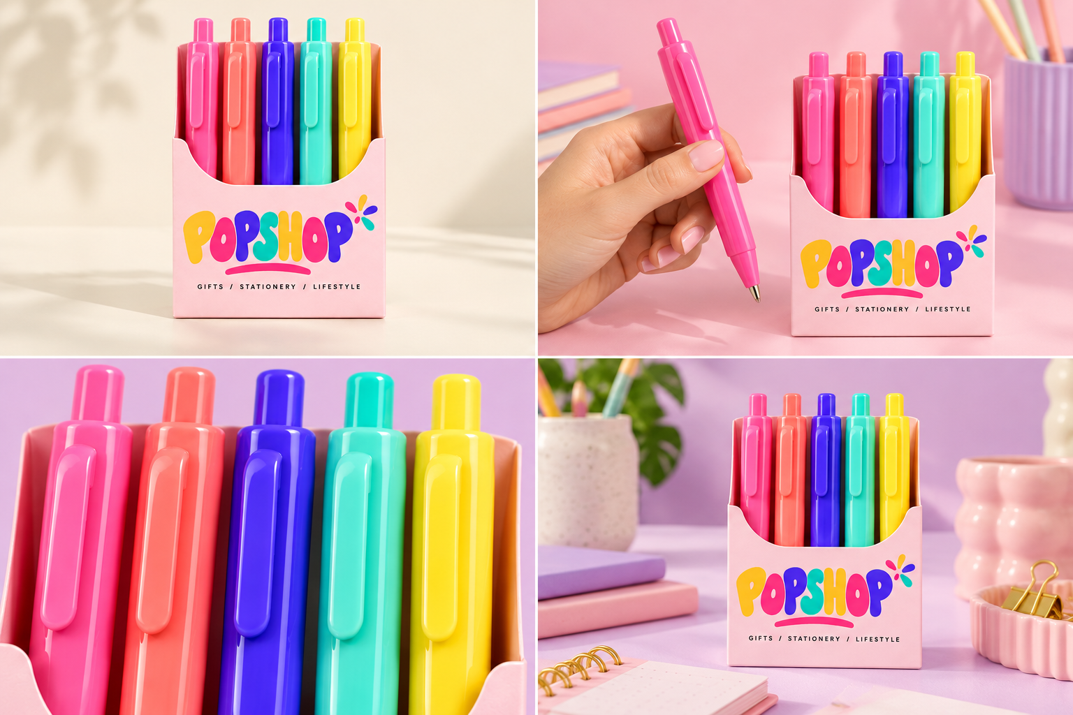 Made for everyday moments — happy accident pen set, concept imagery