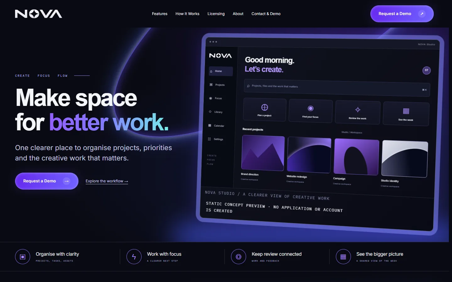 NOVA website preview